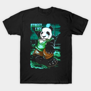 Panda, Skateboard, Skater, City, Halfpipe, Skating T-Shirt